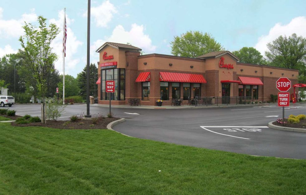 Side of the Chick-fil-A in Lancaster