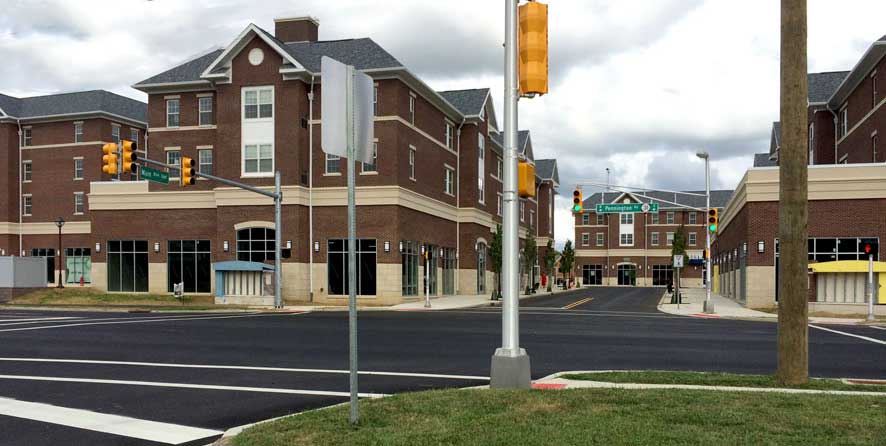 Intersection in front of TCNJ's Campus Town Development