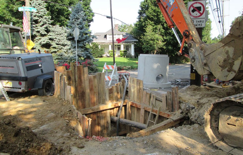 construction on sewer upgrades on Trevose Road