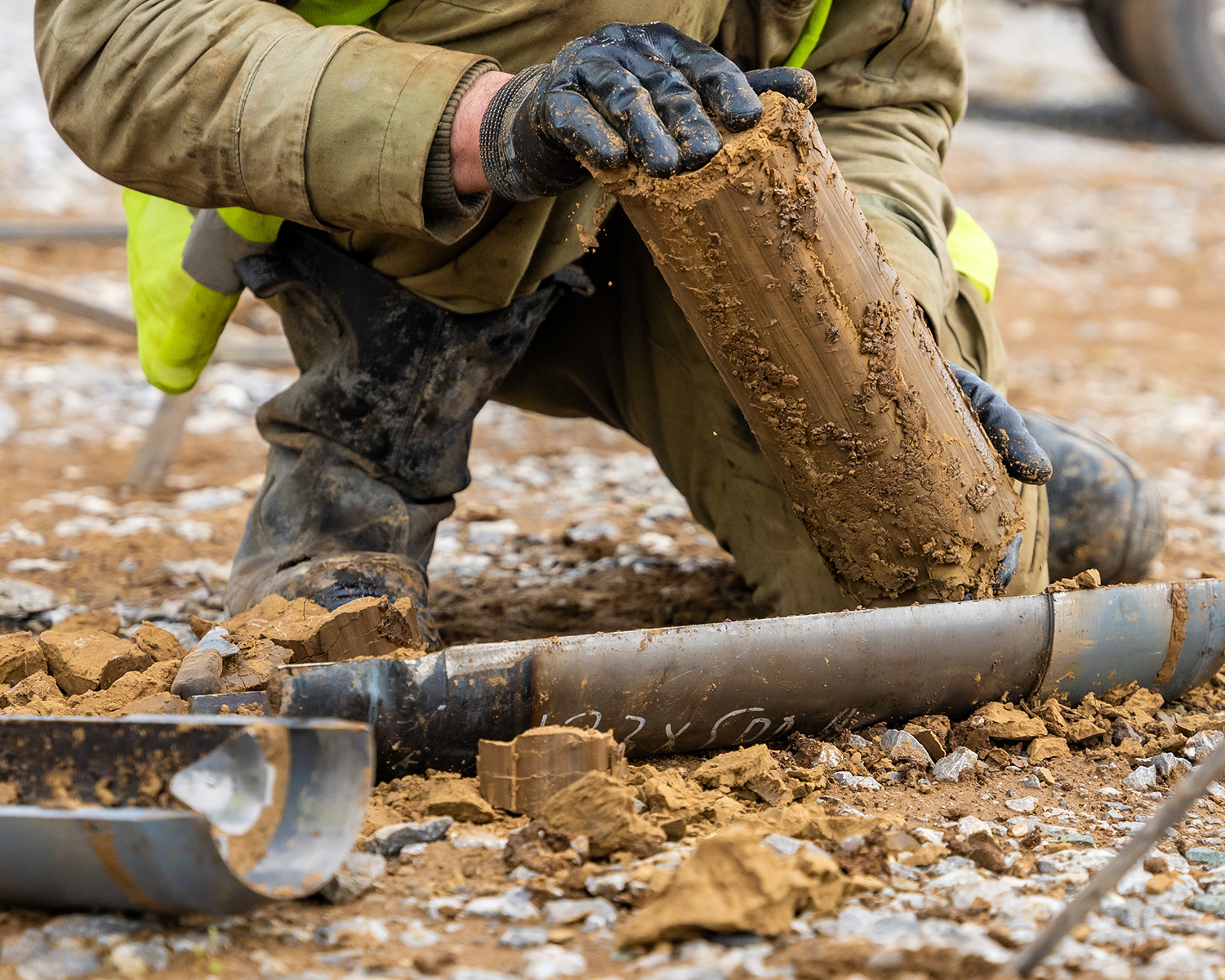 Geotech expert takes soil samples