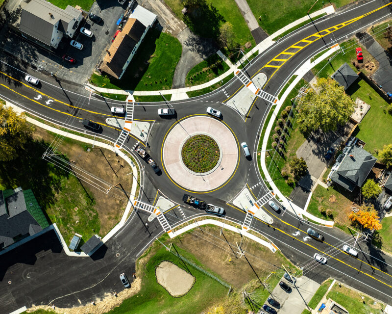 Aerial view of the West Seneca Roundabout