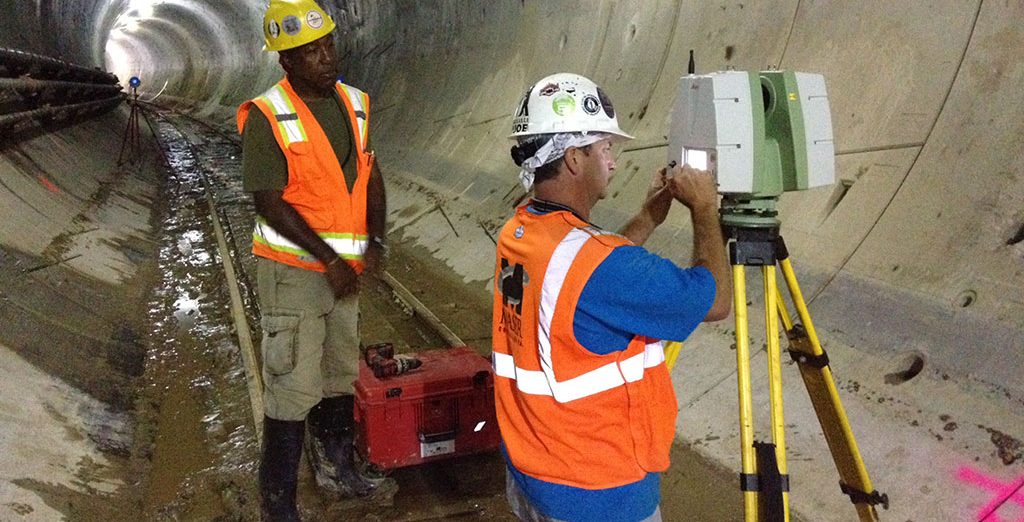 surveyors scan the East Side Access Tunnel