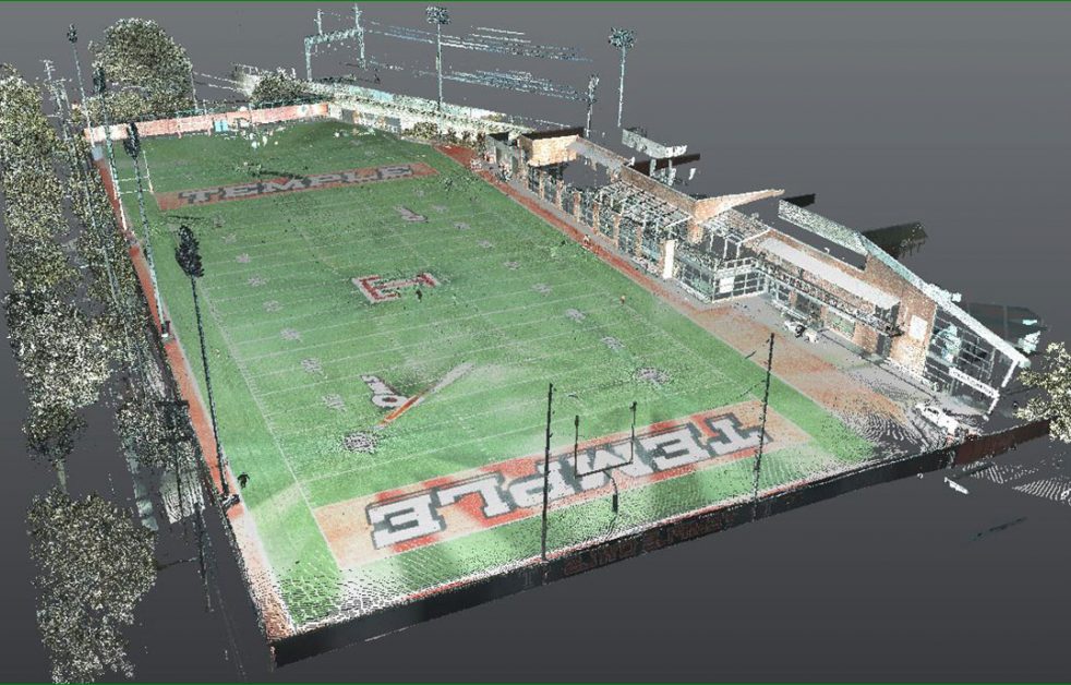 aerial scan of the Temple University field