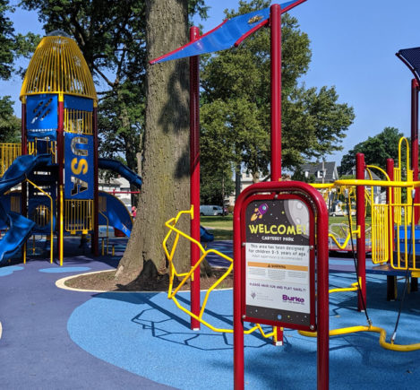 Space-themed playground at Carteret Park