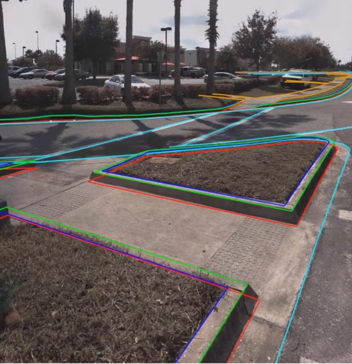 ADA ramp compliance analysis of a ramp captured with mobile LiDAR
