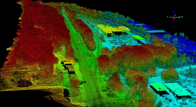 Unmanned aerial system (UAS) surveying 80 acres of the Southeastern Pennsylvania Transportation Authority (SEPTA) Frazer Yard.