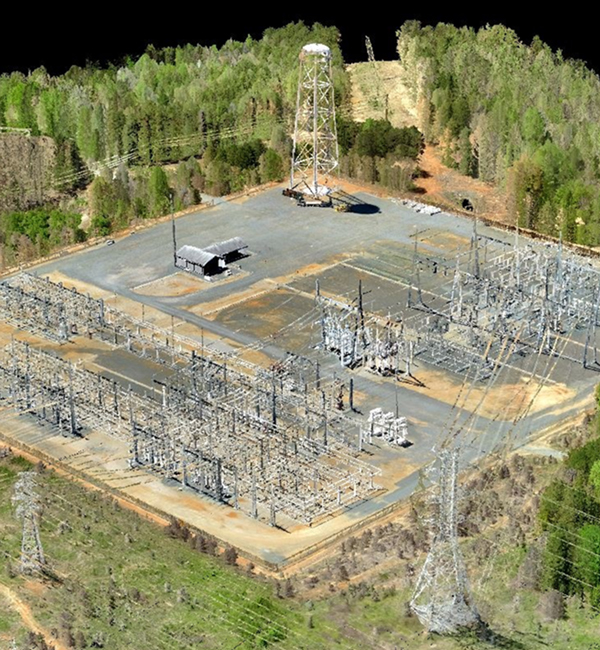 Aerial LiDAR scan of substation