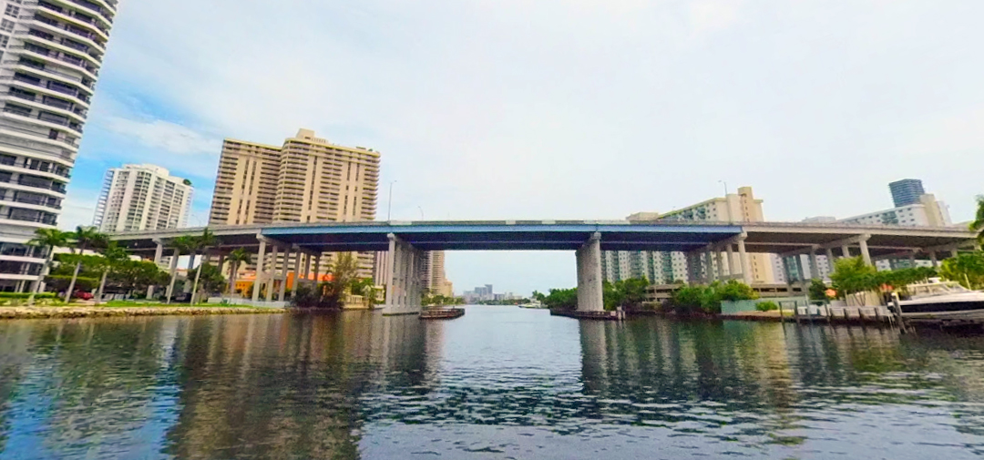 View of the Lehman Causeway Bridge from the water