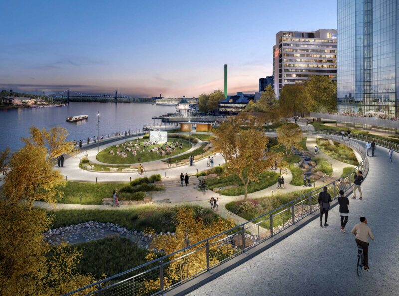 Urban redevelopment project designed alongside the Maumee River in Toledo, Ohio.