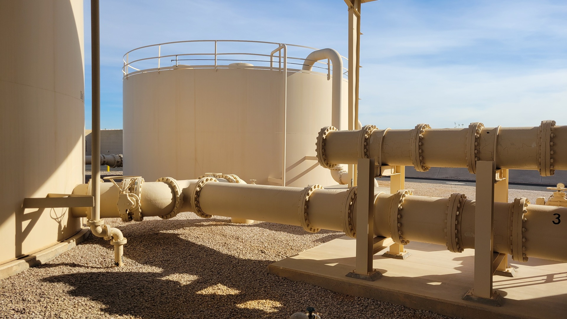 Water pipes and storage tank