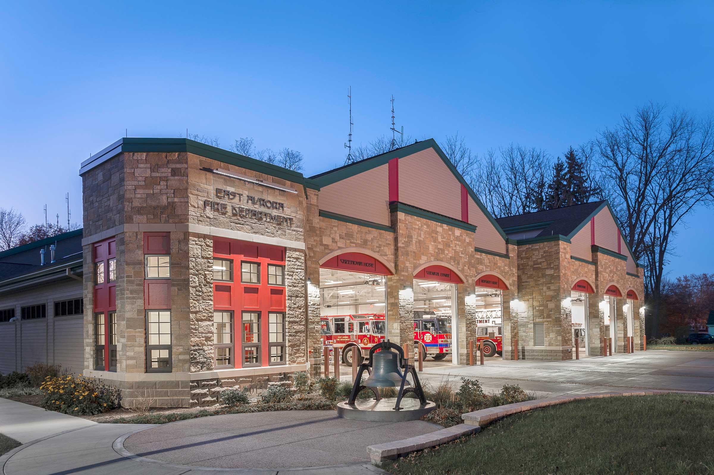 East Aurora Fire Department located in the Village of East Aurora achieved LEED Silver certification.