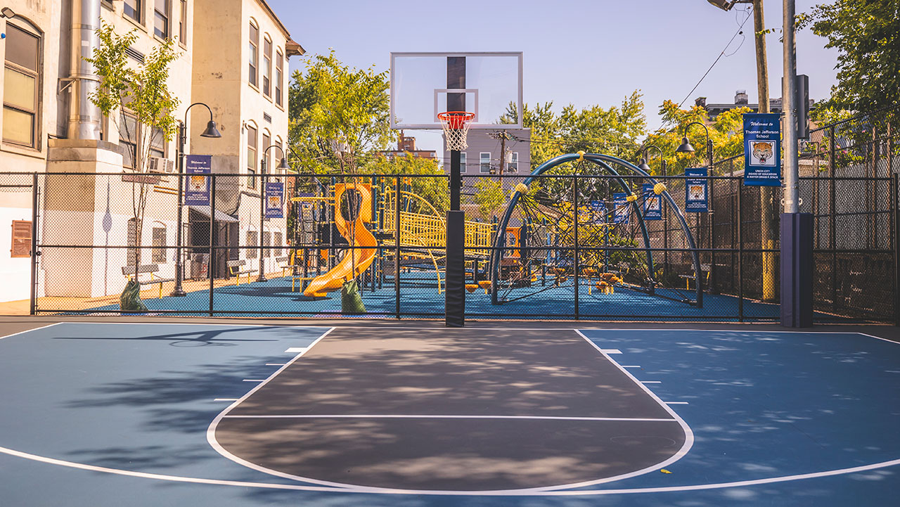 basketball court at Jefferson School