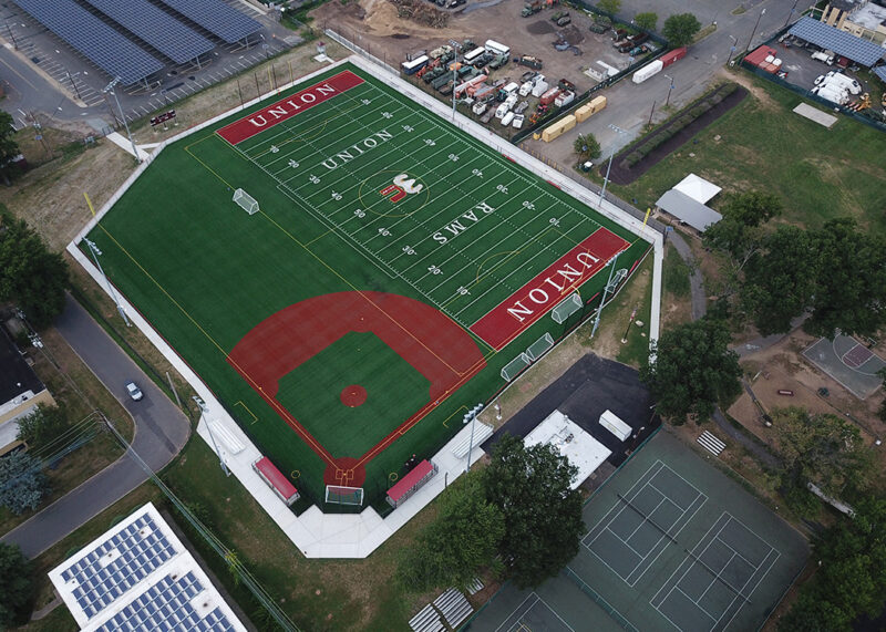 Aerial view of Rabkin Park Field in Union Township.
