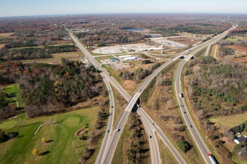 Photo of bypass M-231 and reconstruction of segment M-104 in western Michigan.