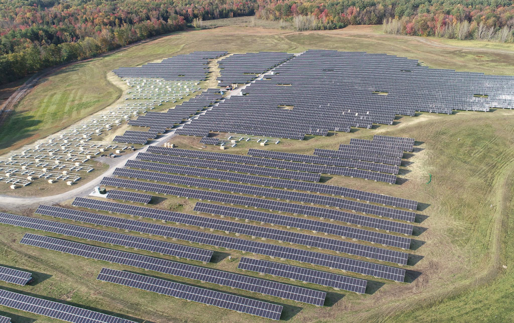 Aerial of Gloversville solar field