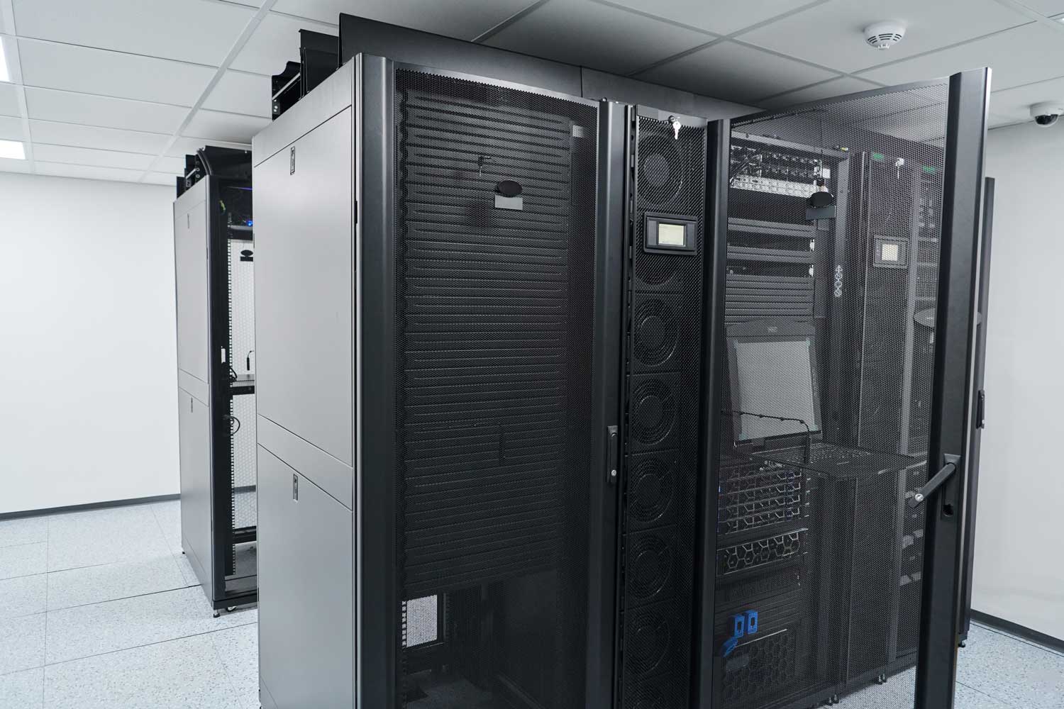 Picture of data center server rack in colocation