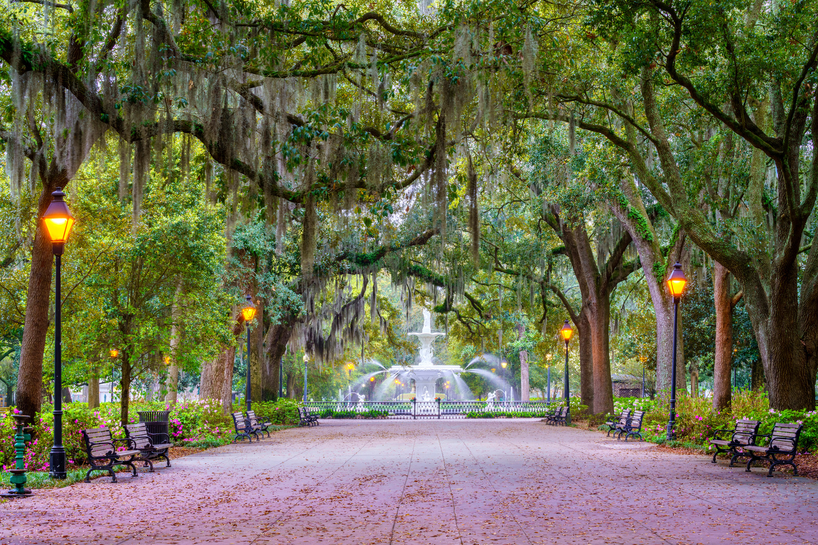 Forsyth Fountain,Forsyth Park Savannah,Georgia,United States of America