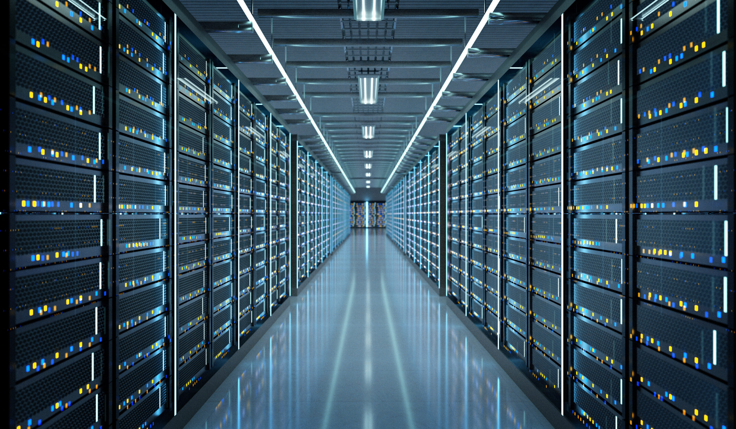 Server room in a hyperscale data center.