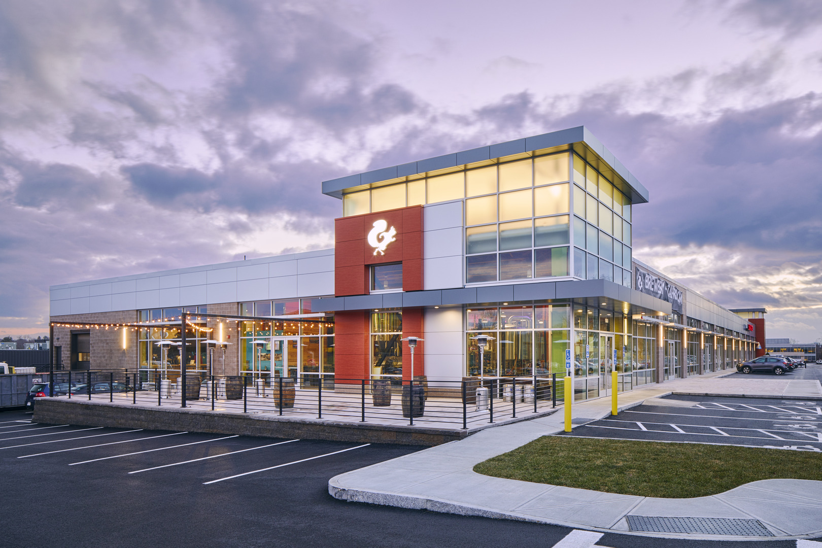 Architectural photos of Mighty Squirrel brewery in Waltham, MA for Phase Zero Design.