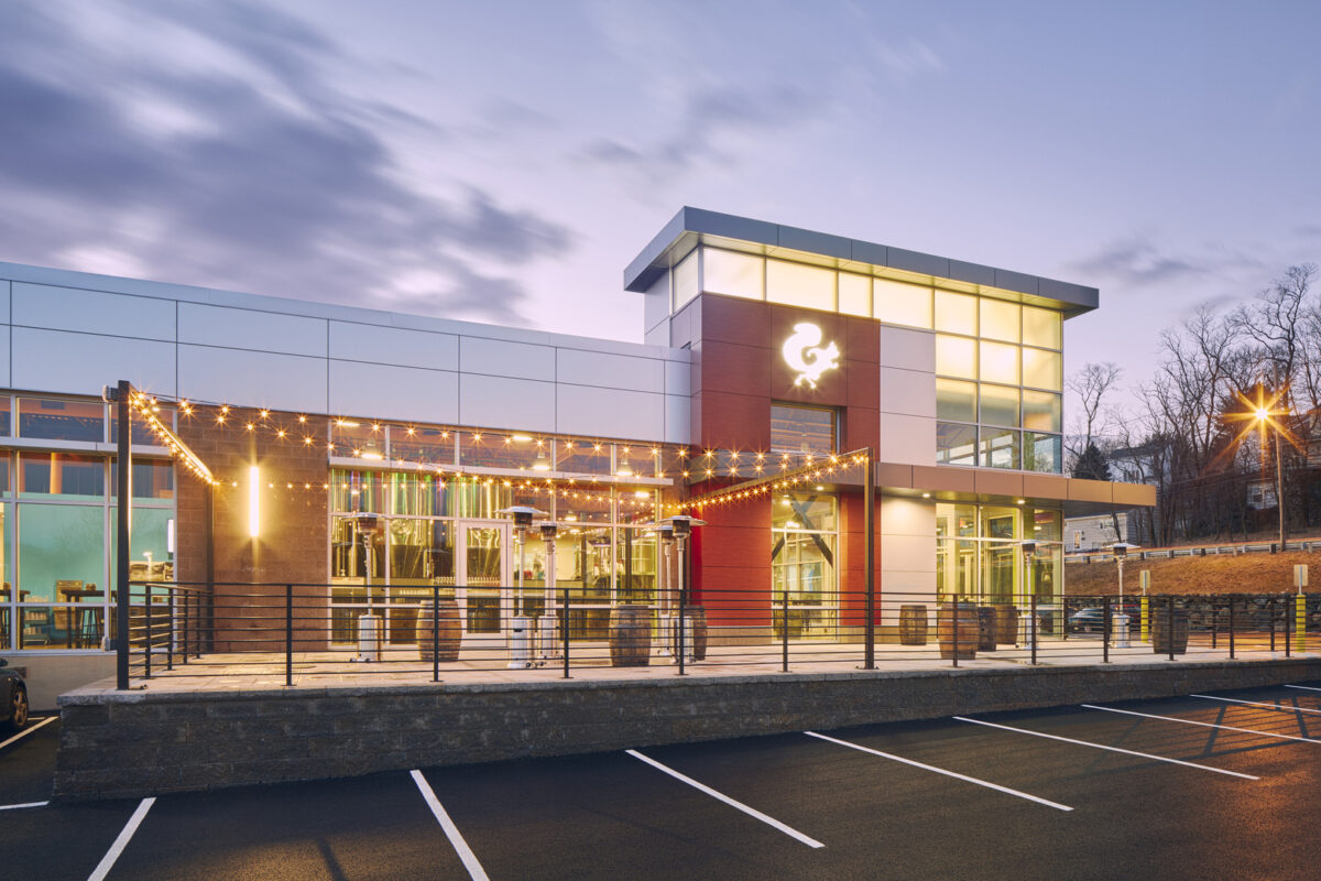 Architectural photos of Mighty Squirrel brewery in Waltham, MA for Phase Zero Design.