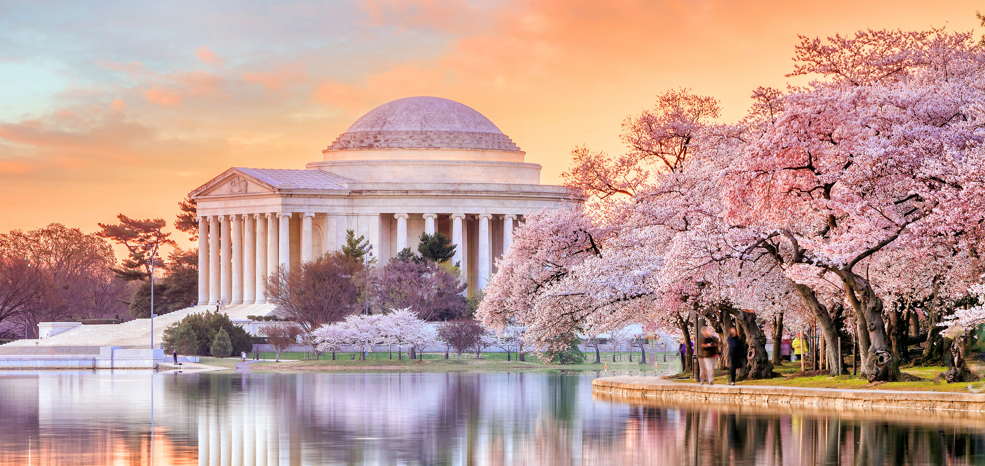 Jefferson Memorial during the Cherry Blossom Festival in Washington, DC, United States