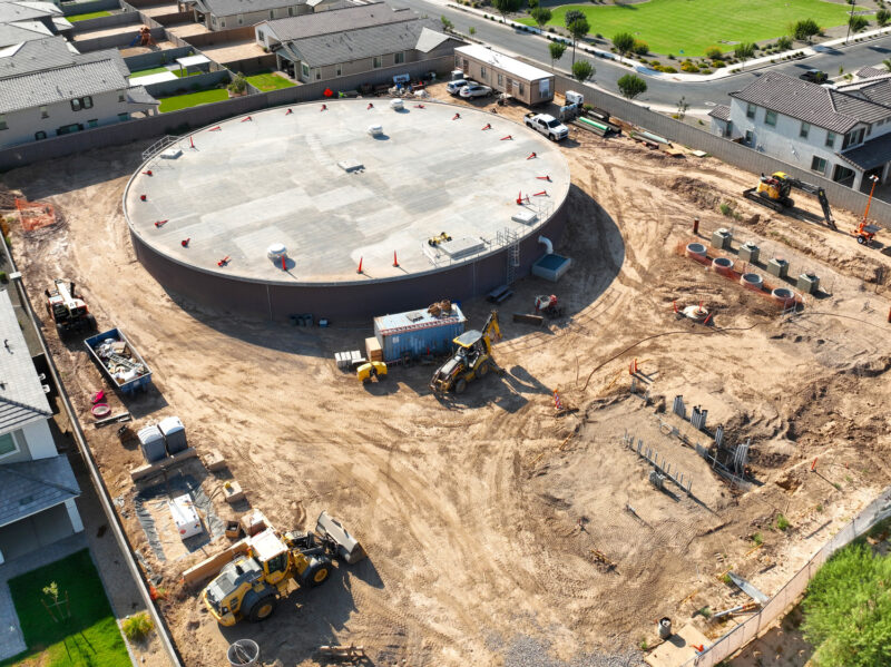 Aerial of water storage tank