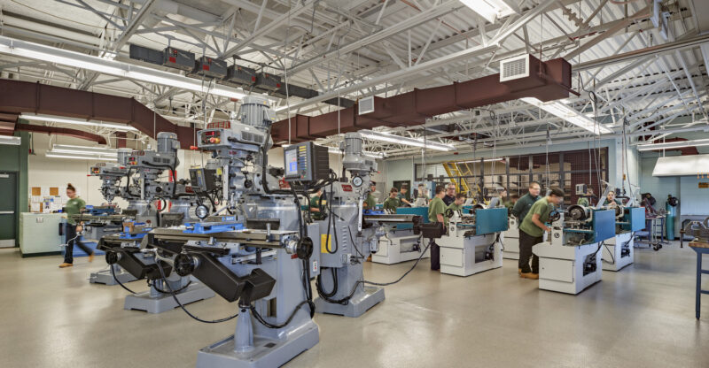 Classroom interior at Emmett O’Brien Vocational Technical High School