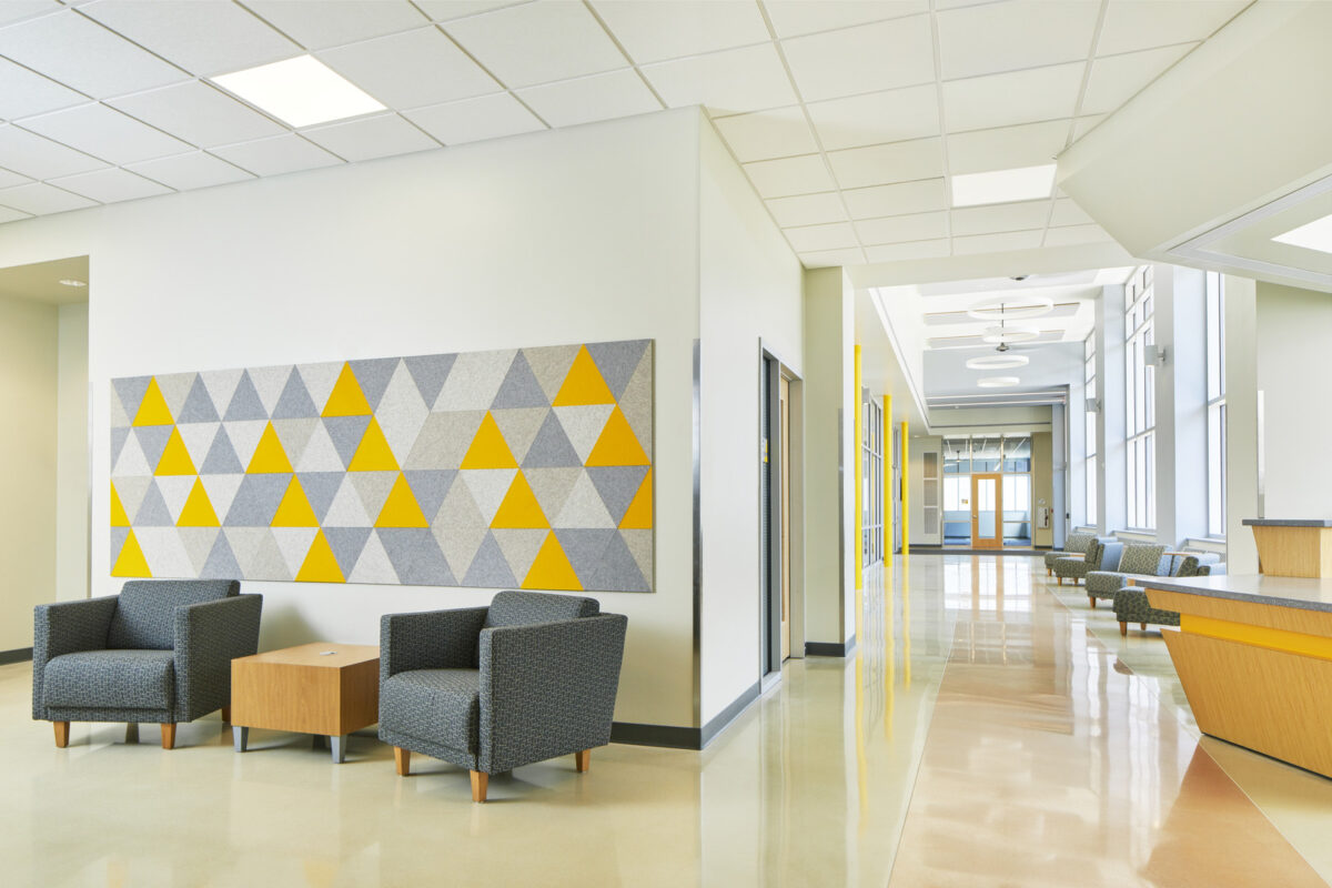 Interiors and Exteriors of the American International College's Health Sciences Building, by Phase Zero Design.