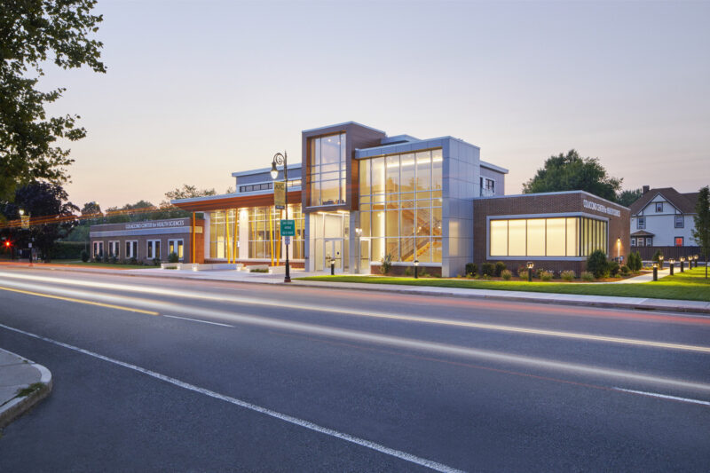 Interiors and Exteriors of the American International College's Health Sciences Building, by Phase Zero Design.