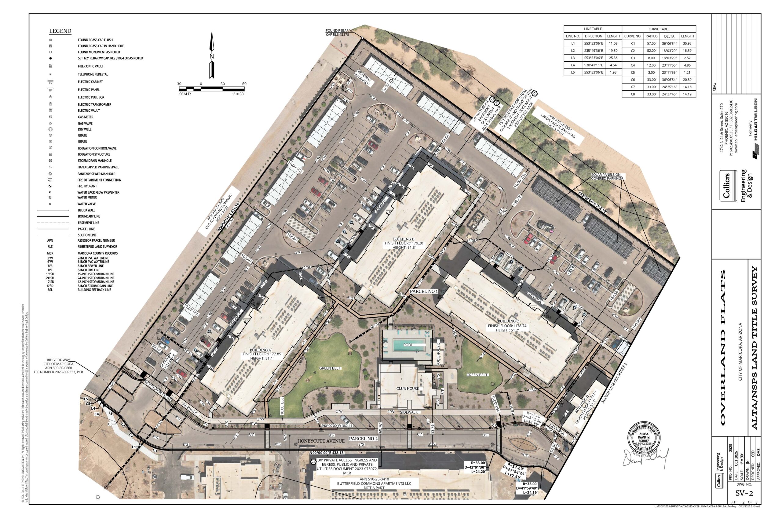 ALTA/NSPS Land Title Survey featuring various parcels of the City of Maricopa, Arizona.